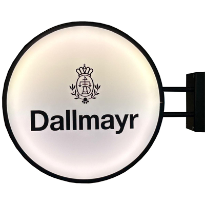 Nasendisplay Leuchtdisplay Standdisplay geschweißter Stahlring und Aufsatz