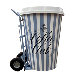 Display Kaffeebecher Sonderkonstruktion Lackierung Logo Branded